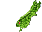 South Island map showing Manapouri
